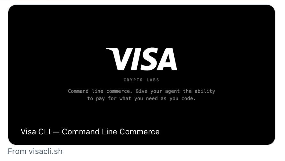 Visa CLI — AI 에이전트용 터미널 결제 인터페이스