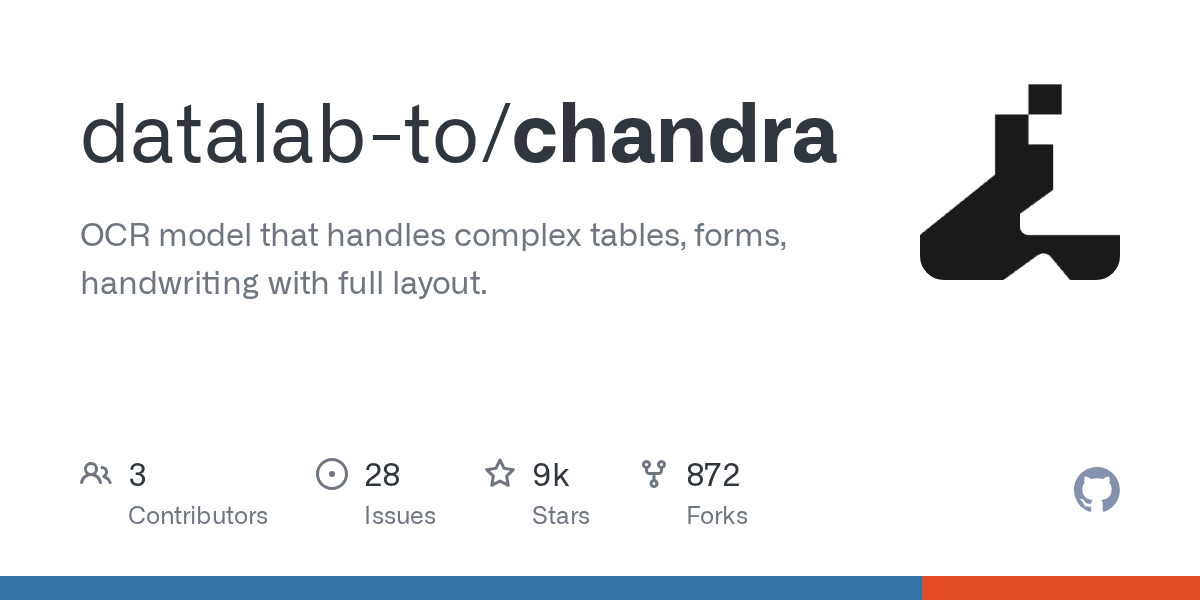 Chandra OCR 2 — 손글씨·테이블·체크박스를 지원하는 멀티언어 OCR 모델