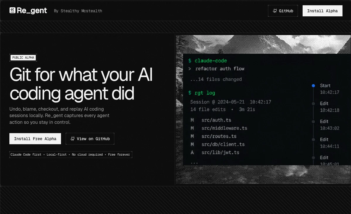 Regent — AI 에이전트 작업의 Git 기반 버전 관리 및 제어