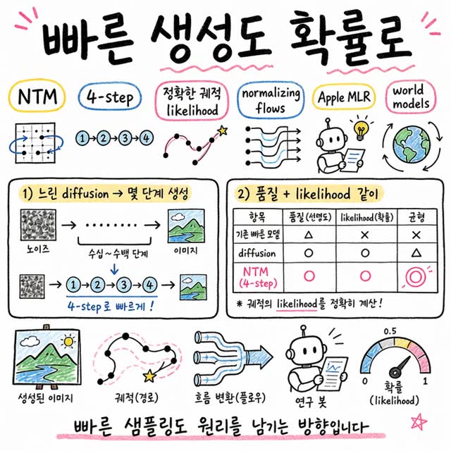 NTM: 정규화 흐름으로 구현한 빠른 확산 모델 생성