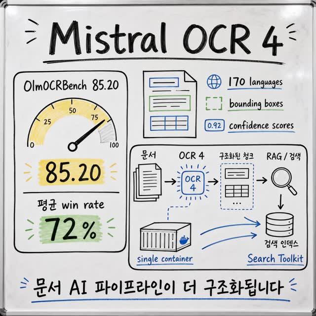 Mistral OCR 4 — 170개 언어 지원하는 로컬 배포형 고성능 OCR 모델