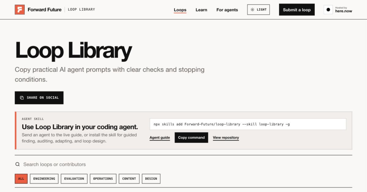 Loop Library — AI 에이전트용 재사용 가능한 루프 프롬프트 라이브러리