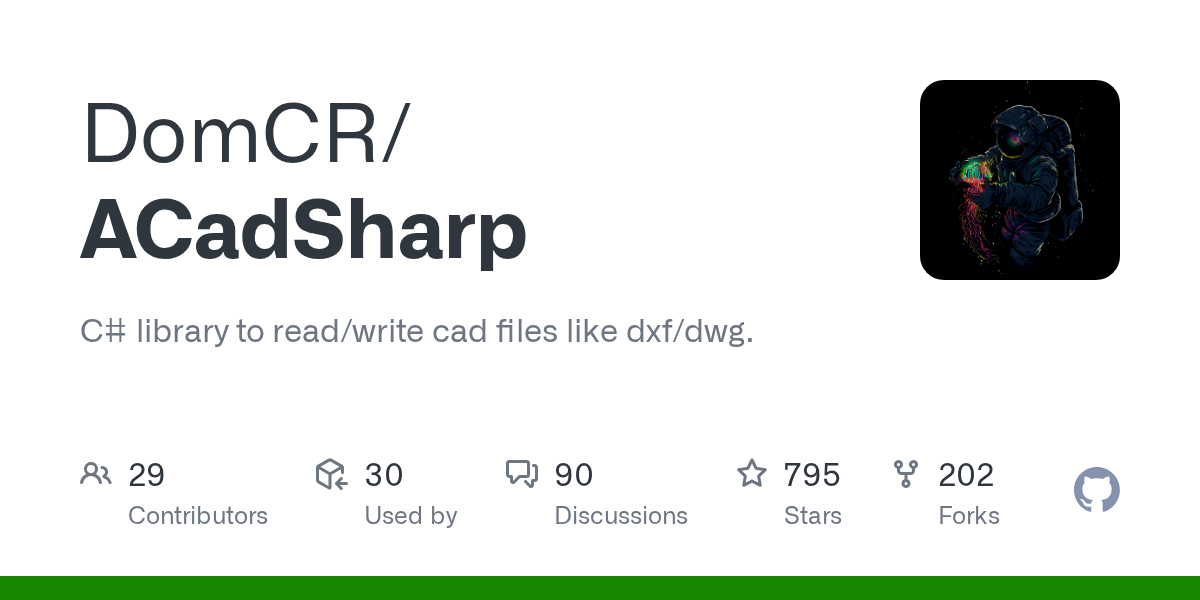 ACadSharp — .NET에서 AutoCAD 라이선스 없이 DWG 파일 처리