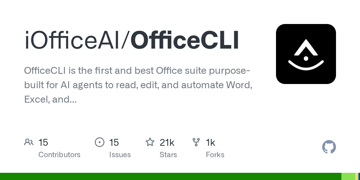 OfficeCLI — AI 에이전트를 위한 오피스 자동화 도구