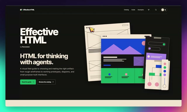Effective HTML — AI 에이전트의 HTML 아티팩트 생성 스킬 모음